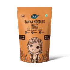 Millet Masala Hakka Noodles 195g in orange colour packaging
